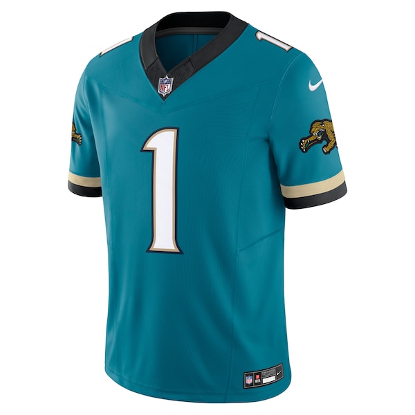 Travis Etienne Jacksonville Jaguars Nike Prowler Throwback Vapor F.U.S.E. Limited Jersey - Teal - Image 2