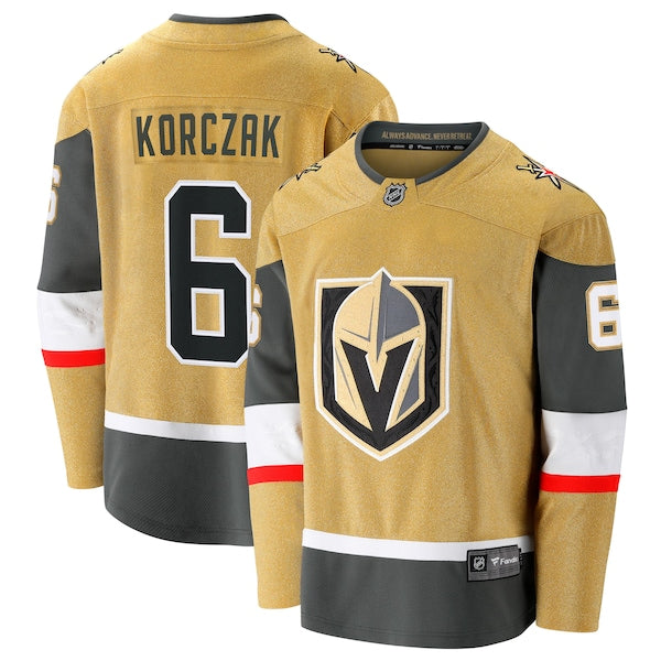Kaedan Korczak Vegas Golden Knights Home Breakaway Jersey - Gold