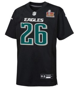 Alternative view of Saquon Barkley Philadelphia Eagles Nike Toddler Super Bowl LIX Patch Fashion Game Player Jersey - Carbon Black