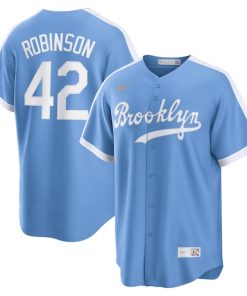 Jackie Robinson Brooklyn Dodgers Nike Alternate Cooperstown Collection Player Jersey - Light Blue