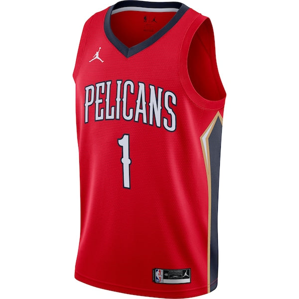 Zion Williamson New Orleans Pelicans Jordan Brand 2020/21 Swingman Jersey - Statement Edition - Red - Image 2