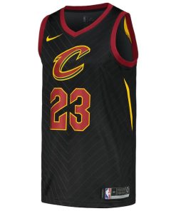 Alternative view of LeBron James Cleveland Cavaliers Nike Swingman Player Jersey - Statement Edition - Black