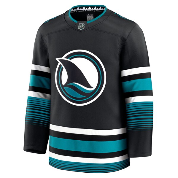 San Jose Sharks Alternate Premium Jersey - Black/Teal - Image 4