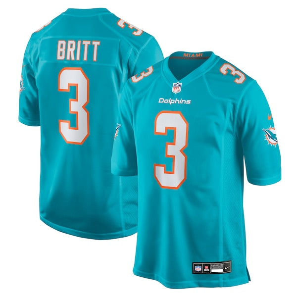 K.J. Britt Miami Dolphins Nike Team Game Jersey - Aqua