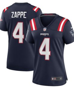 Alternative view of Bailey Zappe New England Patriots Nike Women's Game Player Jersey - Navy/Red/White