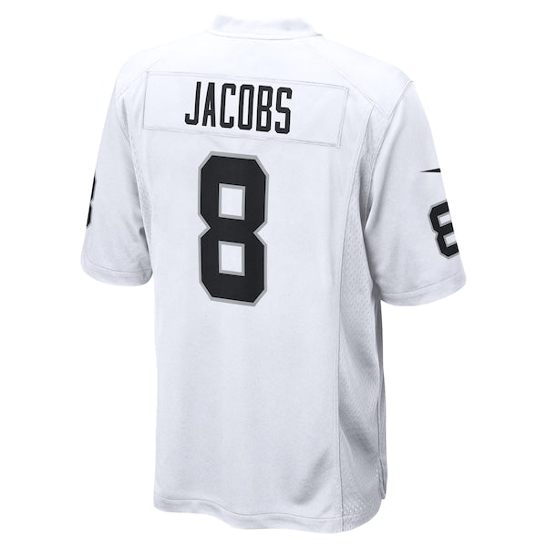 Josh Jacobs Las Vegas Raiders Nike Game Player Jersey - White/Black - Image 4