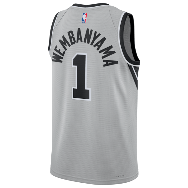 Victor Wembanyama San Antonio Spurs Jordan Brand Unisex Swingman Jersey - Statement Edition - Silver - Image 3