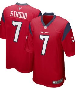 Alternative view of CJ Stroud Houston Texans Nike 2023 NFL Draft First Round Pick Alternate Game Jersey - Red/Navy/White