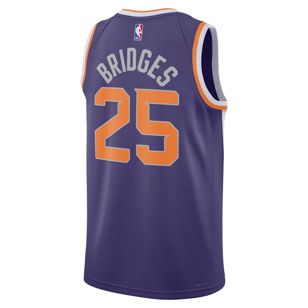 Mikal Bridges Phoenix Suns Nike Unisex Swingman Jersey - Icon Edition - Purple/White - Image 4