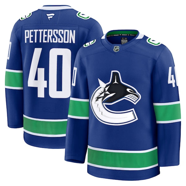 Elias Pettersson Vancouver Canucks Home Premium Jersey - Blue/Black