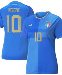Lorenzo Insigne Italy National Team Puma Women's 2022/23 Home Replica Player Jersey - Blue