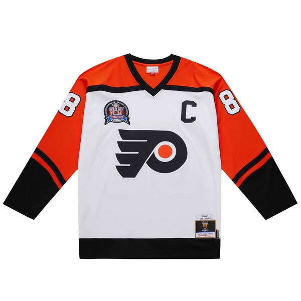 Eric Lindros Philadelphia Flyers 1996-97 Power Play Jersey - White/Orange - Image 3
