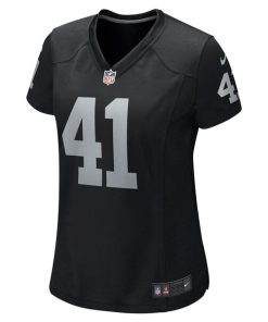 Alternative view of Robert Spillane Las Vegas Raiders Nike Women's Game Player Jersey - Black