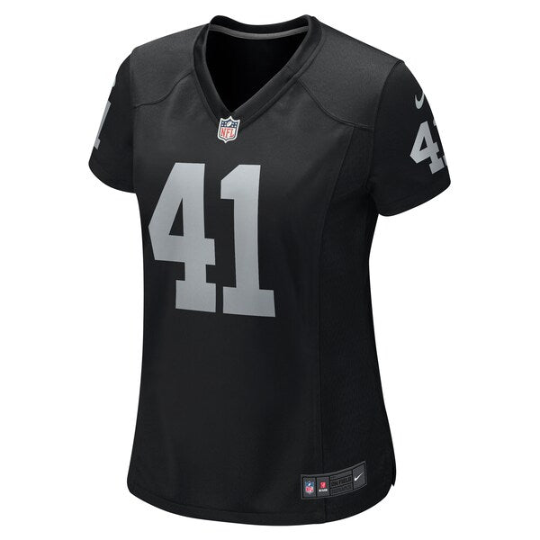 Robert Spillane Las Vegas Raiders Nike Women's Game Player Jersey - Black - Image 2
