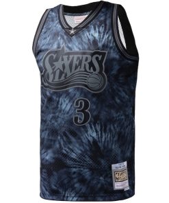 Alternative view of Allen Iverson Philadelphia 76ers Hardwood Classics 1997/98 Tie-Dye Swingman Jersey - Black