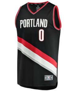 Alternative view of Damian Lillard Portland Trail Blazers  Youth Fast Break Replica Jersey - Black - Icon Edition
