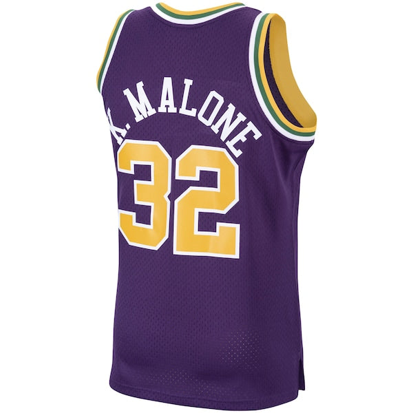 Karl Malone Utah Jazz 1991/92 Hardwood Classics Swingman Jersey - Purple - Image 3