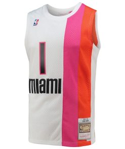 Alternative view of Chris Bosh Miami Heat 2001/02 Hardwood Classics Swingman Jersey - White
