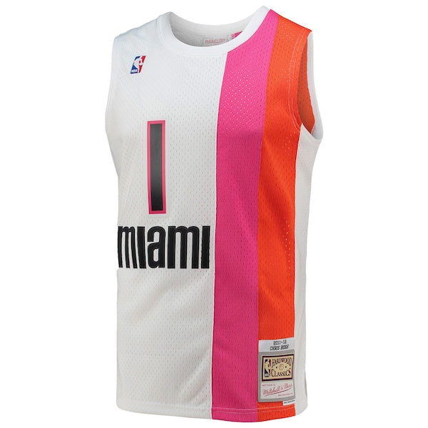 Chris Bosh Miami Heat 2001/02 Hardwood Classics Swingman Jersey - White - Image 2
