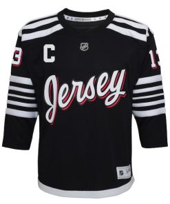 Alternative view of Nico Hischier New Jersey Devils Youth 2021/22 Alternate Replica Player Jersey - Black