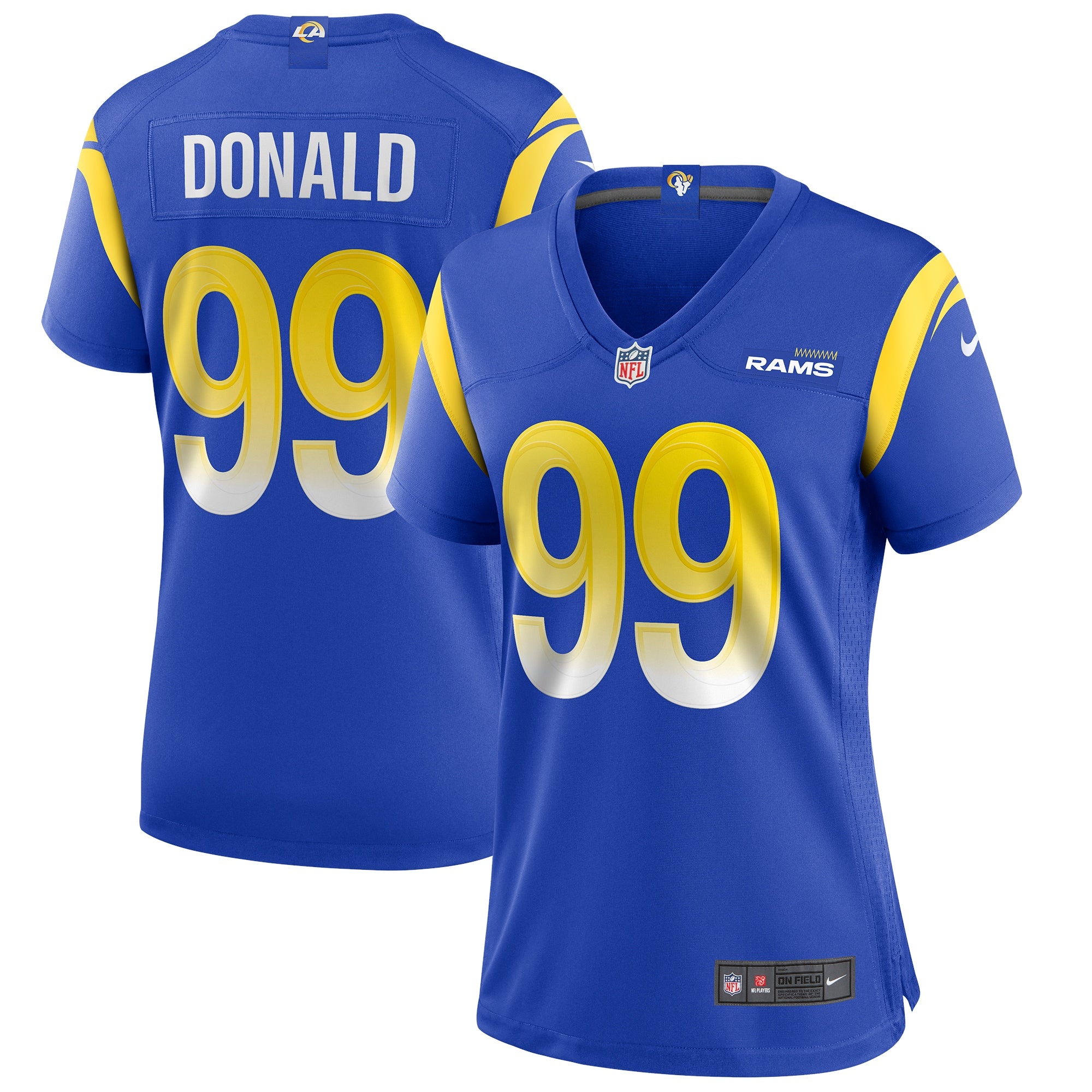 Aaron Donald Los Angeles Rams Nike Women's Player Jersey - White/Royal - Image 5