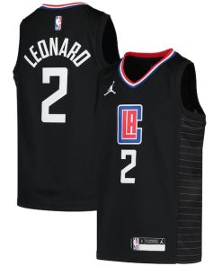 Kawhi Leonard LA Clippers Jordan Brand Youth 2020/21 Swingman Player Jersey - Black - Statement Edition