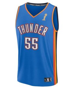 Alternative view of Isaiah Hartenstein Oklahoma City Thunder  2025 NBA Finals Champions Fast Break Replica Player Jersey - Blue - Icon Edition