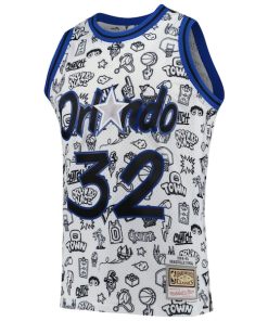 Alternative view of Shaquille O'Neal Orlando Magic 1994/95 Hardwood Classics Doodle Swingman Player Jersey - White
