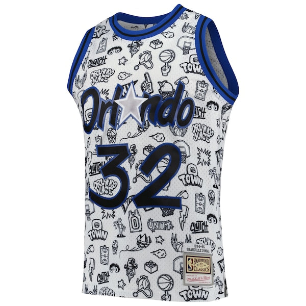Shaquille O'Neal Orlando Magic 1994/95 Hardwood Classics Doodle Swingman Player Jersey - White - Image 2