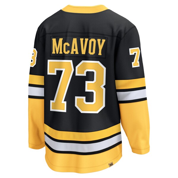 Charlie McAvoy Boston Bruins 100th Anniversary Premier Breakaway Player Jersey - Black - Image 3