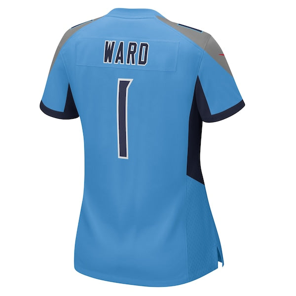 Cameron Ward Tennessee Titans Nike Women's 2025 NFL Draft First Round Pick Game Jersey - Light Blue/Navy - Image 4