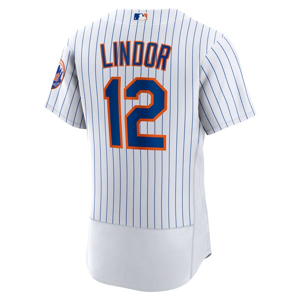 Francisco Lindor New York Mets Nike Home Authentic Player Jersey - White/Gray - Image 4