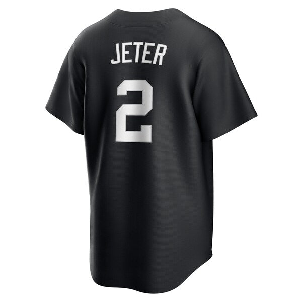 Derek Jeter New York Yankees Nike Lights Out Replica Player Jersey - Black - Image 3