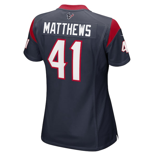 Jesse Matthews Houston Texans Nike Women's Team Game Jersey - Navy - Image 3