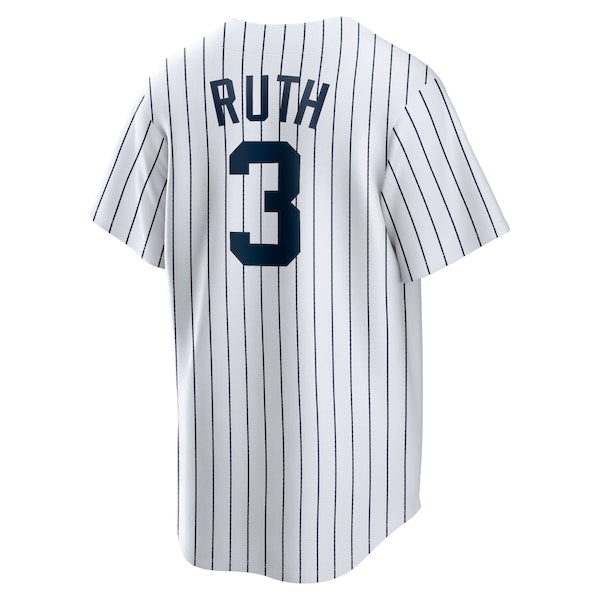 Babe Ruth New York Yankees Nike Home Cooperstown Collection Player Jersey - White/Gray - Image 4