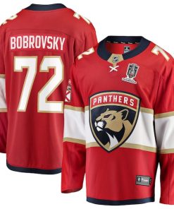 Sergei Bobrovsky Florida Panthers  2025 Stanley Cup Champions Breakaway Jersey - Red