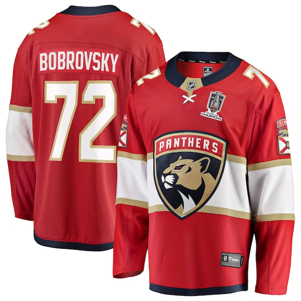 Sergei Bobrovsky Florida Panthers 2025 Stanley Cup Champions Breakaway Jersey - Red