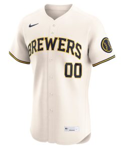 Alternative view of Milwaukee Brewers Nike  Home Elite Pick-A-Player Retired Roster Jersey - Cream