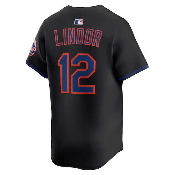 Francisco Lindor New York Mets Nike Alternate Limited Jersey - Black - Image 3