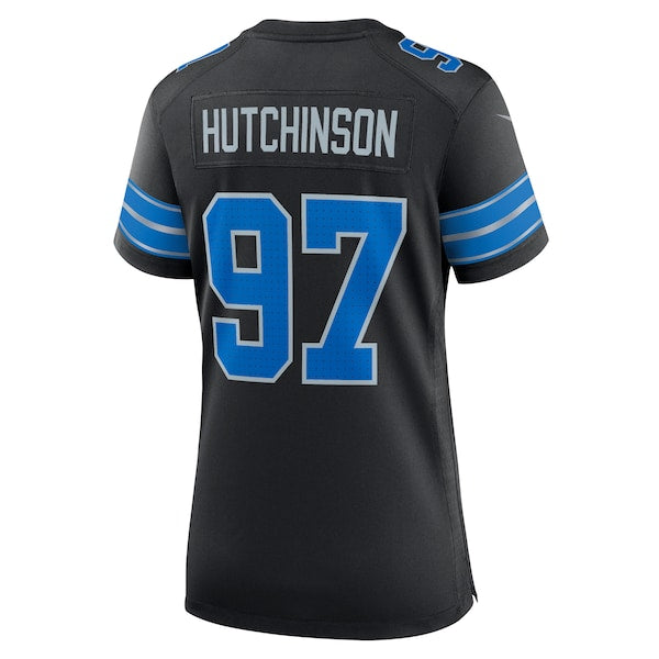 Aidan Hutchinson Detroit Lions Nike Women's 2nd Alternate Game Jersey - Black/Blue/White - Image 4