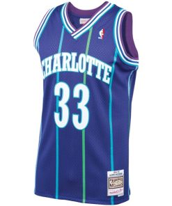 Alternative view of Alonzo Mourning Charlotte Hornets 1994/95 Hardwood Classics Swingman Jersey - Purple