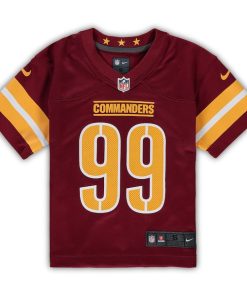 Alternative view of Chase Young Washington Commanders Nike Preschool Game Jersey - Burgundy