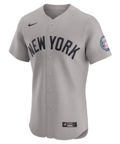 Alternative view of Derek Jeter New York Yankees Nike Road 2020 Hall of Fame Induction Patch Elite Player Jersey - Gray
