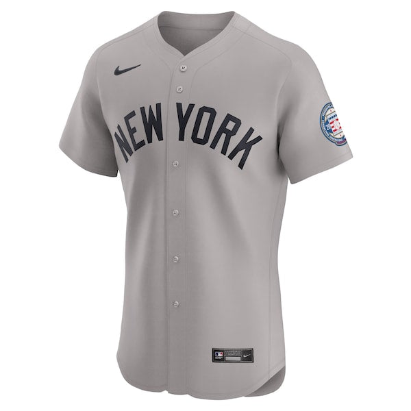 Derek Jeter New York Yankees Nike Road 2020 Hall of Fame Induction Patch Elite Player Jersey - Gray - Image 2