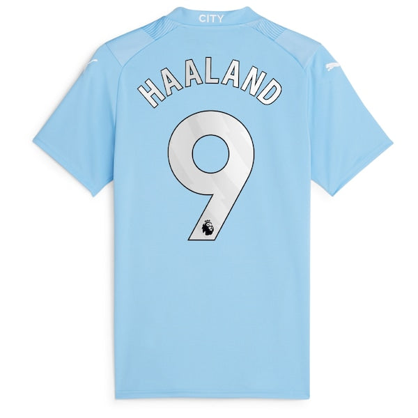 Erling Haaland Manchester City Puma Women's 2023/24 Home Replica Player Jersey - Sky Blue - Image 3