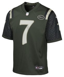 Alternative view of Justin Fields New York Jets Nike Youth 2025 Rivalries Collection Game Jersey - Gotham Green