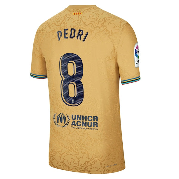 Pedri Barcelona Nike 2022/23 Away Authentic Player Jersey - Gold - Image 3