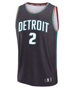 Alternative view of Cade Cunningham Detroit Pistons  2025/26 City Edition Fast Break Jersey - Charcoal
