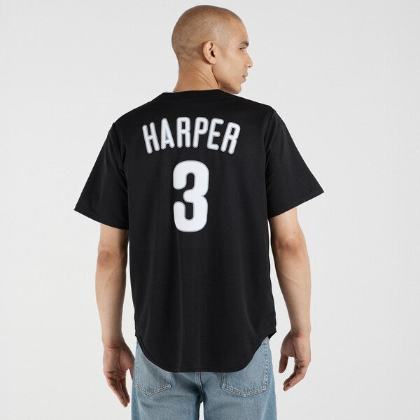 Bryce Harper Philadelphia Phillies Nike Lights Out Replica Player Jersey - Black - Image 4
