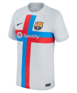 Alternative view of Ansu Fati Barcelona Nike 2022/23 Third Breathe Stadium Replica Player Jersey - Gray